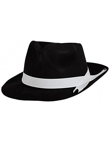 Μαύρο Καπέλο Καβουράκι με Λευκή Κορδέλα