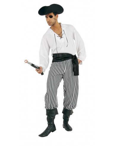 White-Black Stripped Man Pirate Pants