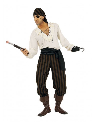 Brown-Black Stripped Man Pirate Pants