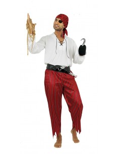Red-Black Stripped Man Pirate Pants